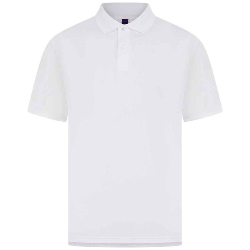Henbury Mens Pique Polo Shirt / White